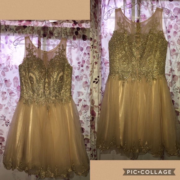 a cute champagne color dress - Picture 1 of 5
